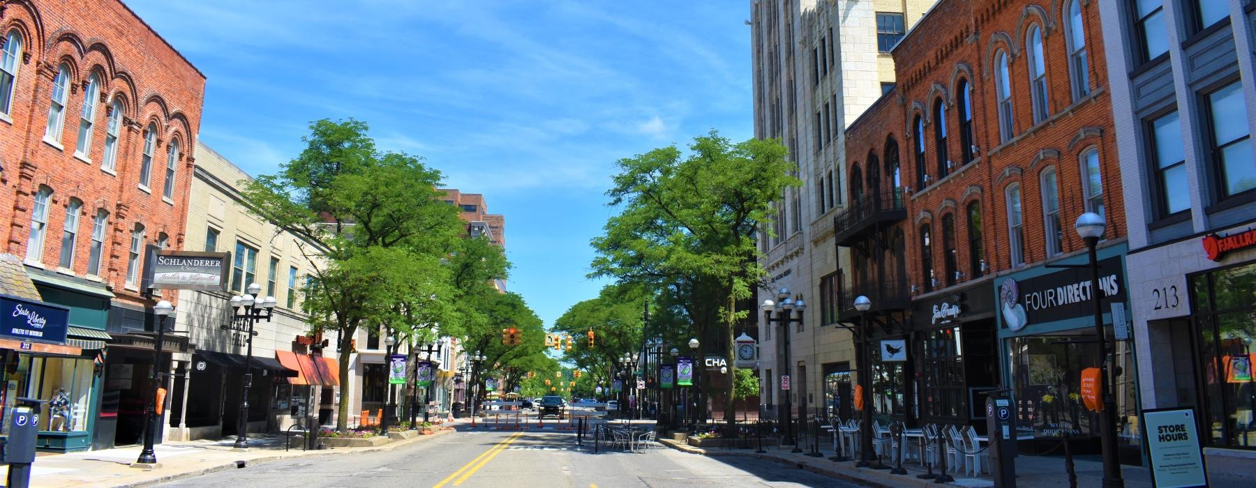 a street with buildings on either side