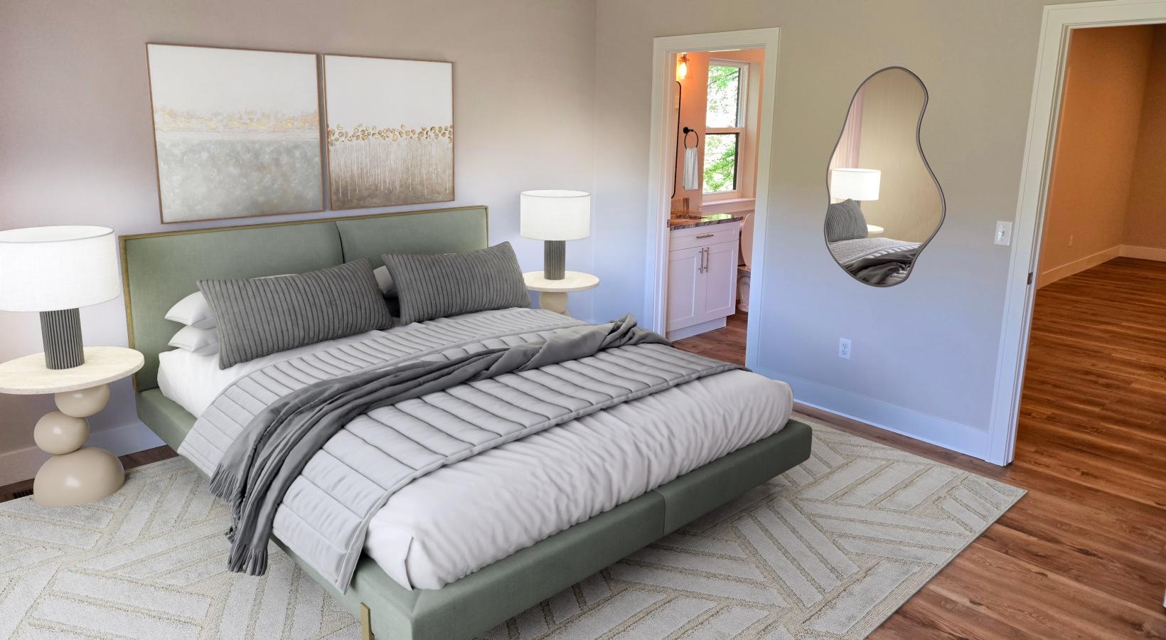 Beautiful bedrooms to fit every need a bedroom with a bed and lamps
